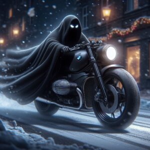 Ghost of Christmas Future Riding a BMW R18