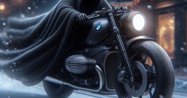 Ghost of Christmas Future Riding a BMW R18