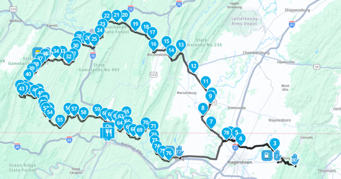 Map of route